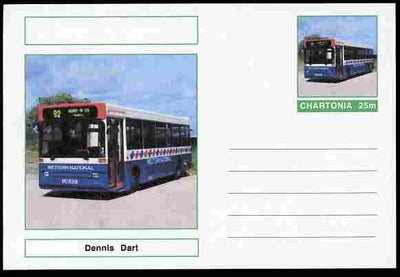 Chartonia (Fantasy) Buses & Trams - Dennis Dart Bus postal stationery card unused and fine