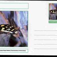 Chartonia (Fantasy) Insects - Yellow Spotted Water Beetle (Thermonectus marmoratus) postal stationery card unused and fine