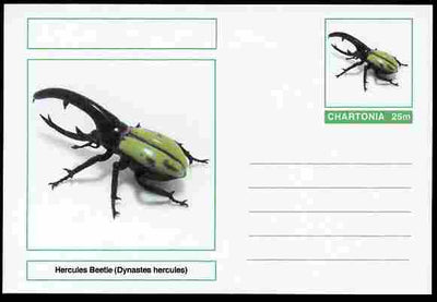 Chartonia (Fantasy) Insects - Hercules Beetle (Dynastes hercules) postal stationery card unused and fine