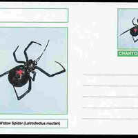 Chartonia (Fantasy) Aracnids - Black Widow Spider (Latrodectus mactan) postal stationery card unused and fine