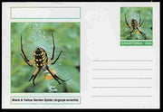 Chartonia (Fantasy) Aracnids - Black & Yellow Garden Spider (Argiope aurantia) postal stationery card unused and fine