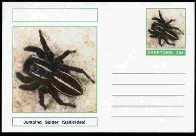 Chartonia (Fantasy) Aracnids - Jumping Spider (Salticidae) postal stationery card unused and fine