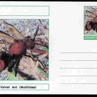 Chartonia (Fantasy) Insects - Velvet Ant (Mutillidae) postal stationery card unused and fine