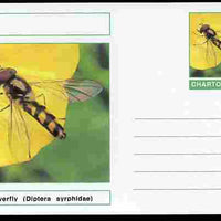 Chartonia (Fantasy) Insects - Hoverfly (Diptera syrphidae) postal stationery card unused and fine