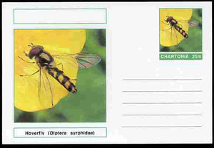 Chartonia (Fantasy) Insects - Hoverfly (Diptera syrphidae) postal stationery card unused and fine