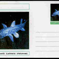 Chartonia (Fantasy) Fish - Coelacanth (Latimeria chalumnae) postal stationery card unused and fine