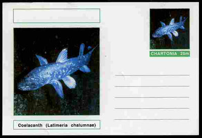 Chartonia (Fantasy) Fish - Coelacanth (Latimeria chalumnae) postal stationery card unused and fine