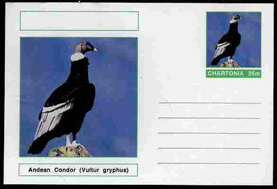 Chartonia (Fantasy) Birds - Andean Condor (Vultur gryphus) postal stationery card unused and fine