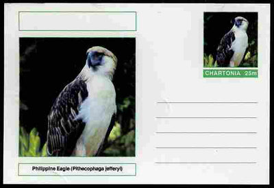 Chartonia (Fantasy) Birds - Philippine Eagle (Pithecophaga jefferyi) postal stationery card unused and fine