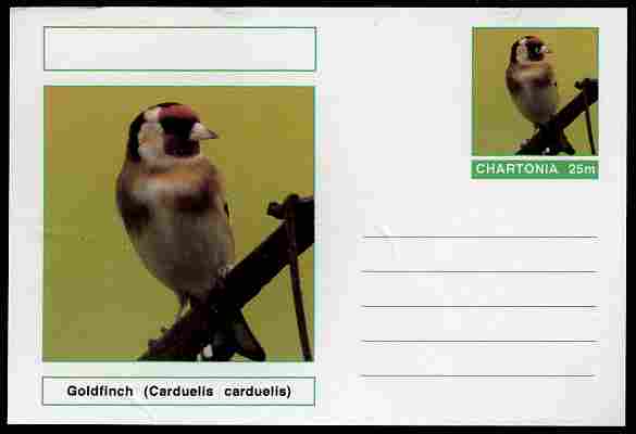 Chartonia (Fantasy) Birds - Goldfinch (Carduelis carduelis) postal stationery card unused and fine