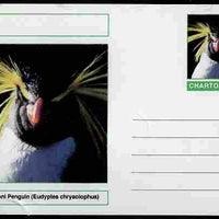 Chartonia (Fantasy) Birds - Macaroni Penguin (Eudyptes chrysolophus) postal stationery card unused and fine