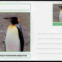 Chartonia (Fantasy) Birds - King Penguin (Aptenodytes patagonicus) postal stationery card unused and fine