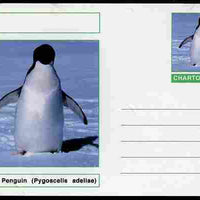 Chartonia (Fantasy) Birds - Adelie Penguin (Pygoscelis adeliae) postal stationery card unused and fine