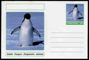 Chartonia (Fantasy) Birds - Adelie Penguin (Pygoscelis adeliae) postal stationery card unused and fine