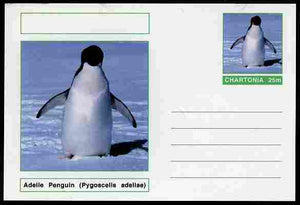 Chartonia (Fantasy) Birds - Adelie Penguin (Pygoscelis adeliae) postal stationery card unused and fine