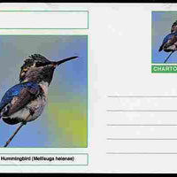 Chartonia (Fantasy) Birds - Bee Hummingbird (Mellisuga helenae) postal stationery card unused and fine