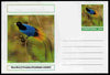 Chartonia (Fantasy) Birds - Blue Bird of Paradise (Paradisaea rudolphi) postal stationery card unused and fine