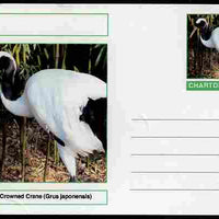 Chartonia (Fantasy) Birds - Red-Crowned Crane (Grus japonensis) postal stationery card unused and fine