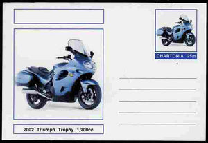 Chartonia (Fantasy) Motorcycles - 2002 Triumph Trophy postal stationery card unused and fine