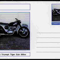 Chartonia (Fantasy) Motorcycles - 1962 Triumph Tiger Cub postal stationery card unused and fine