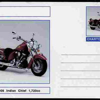 Chartonia (Fantasy) Motorcycles - 2009 Indian Chief postal stationery card unused and fine