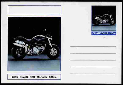 Chartonia (Fantasy) Motorcycles - 2005 Ducati S2R Monster postal stationery card unused and fine
