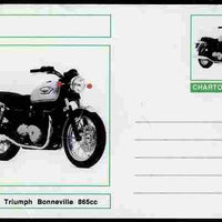 Chartonia (Fantasy) Motorcycles - 2007 Triumph Bonneville postal stationery card unused and fine