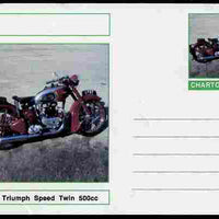 Chartonia (Fantasy) Motorcycles - 1959 Triumph Speed Twin postal stationery card unused and fine