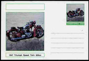 Chartonia (Fantasy) Motorcycles - 1959 Triumph Speed Twin postal stationery card unused and fine