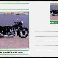 Chartonia (Fantasy) Motorcycles - 1936 Velocette MSS postal stationery card unused and fine