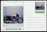 Chartonia (Fantasy) Motorcycles - 1956 Norton Dominator postal stationery card unused and fine