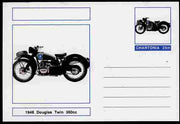 Chartonia (Fantasy) Motorcycles - 1948 Douglas Twin postal stationery card unused and fine
