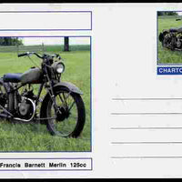 Chartonia (Fantasy) Motorcycles - 1948 Francis Barnett Merlin postal stationery card unused and fine