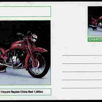 Chartonia (Fantasy) Motorcycles - 1952 Vincent Rapide postal stationery card unused and fine