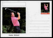 Palatine (Fantasy) Personalities - Graeme McDowell (golf) postal stationery card unused and fine