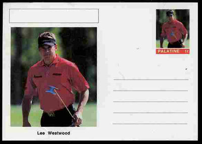 Palatine (Fantasy) Personalities - Lee Westwood (golf) postal stationery card unused and fine