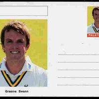 Palatine (Fantasy) Personalities - Graeme Swann (cricket) postal stationery card unused and fine