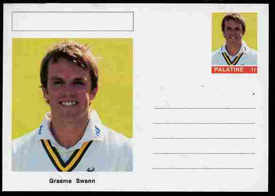 Palatine (Fantasy) Personalities - Graeme Swann (cricket) postal stationery card unused and fine