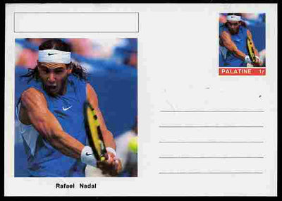 Palatine (Fantasy) Personalities - Rafael Nadal (tennis) postal stationery card unused and fine