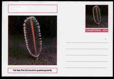 Chartonia (Fantasy) Marine Life - Tall Sea Pen (Funiculina quadrangularis) postal stationery card unused and fine