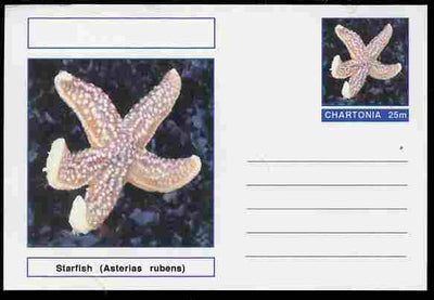 Chartonia (Fantasy) Marine Life - Starfish (Asterias rubens) postal stationery card unused and fine