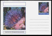 Chartonia (Fantasy) Marine Life - Purple Sea Urchin (Stronglocentrotus purpuratus) postal stationery card unused and fine