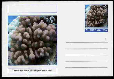 Chartonia (Fantasy) Coral - Cauliflower Coral (Pocillopora verrucosa) postal stationery card unused and fine
