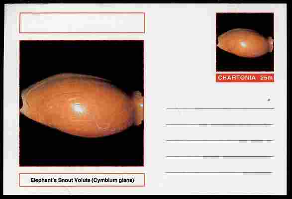 Chartonia (Fantasy) Shells - Elephant’s Snout Volute (Cymbium glans) postal stationery card unused and fine