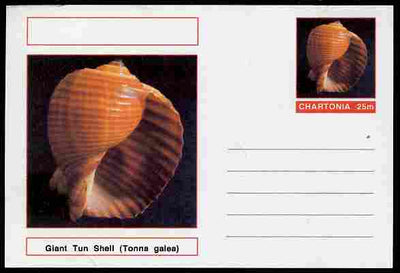 Chartonia (Fantasy) Shells - Giant Tun Shell (Tonna galea) postal stationery card unused and fine