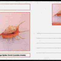 Chartonia (Fantasy) Shells - Orange Spider Conch (Lambis crocata) postal stationery card unused and fine