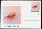 Chartonia (Fantasy) Shells - Orange Spider Conch (Lambis crocata) postal stationery card unused and fine