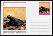 Chartonia (Fantasy) Amphibians - Black Torrent Toad (Ansonia ornata) postal stationery card unused and fine