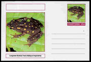 Chartonia (Fantasy) Amphibians - Longnose Stubfoot Toad (Atelopus longirostris) postal stationery card unused and fine