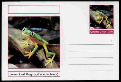 Chartonia (Fantasy) Amphibians - Lemur Leaf Frog (Hylomantis lemur) postal stationery card unused and fine